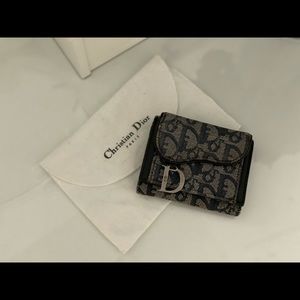 Authentic Christian Dior vintage oblique saddle compact wallet